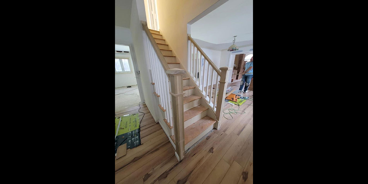 Custom made interior stair railings with post and balusters